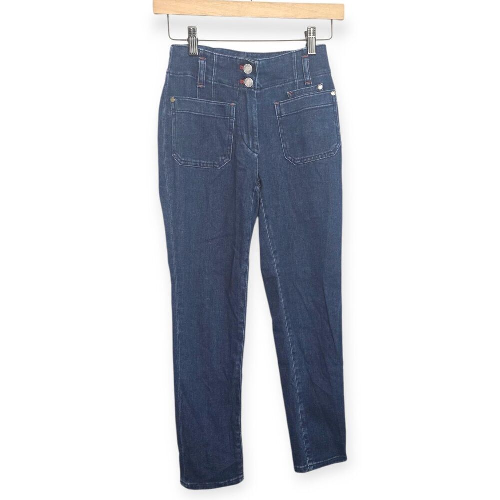 Maeve Anthropologie Jeans Womens 25P Petite Slim Straight Patch Pocket Denim